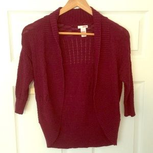 Burgundy cardigan. Size S.